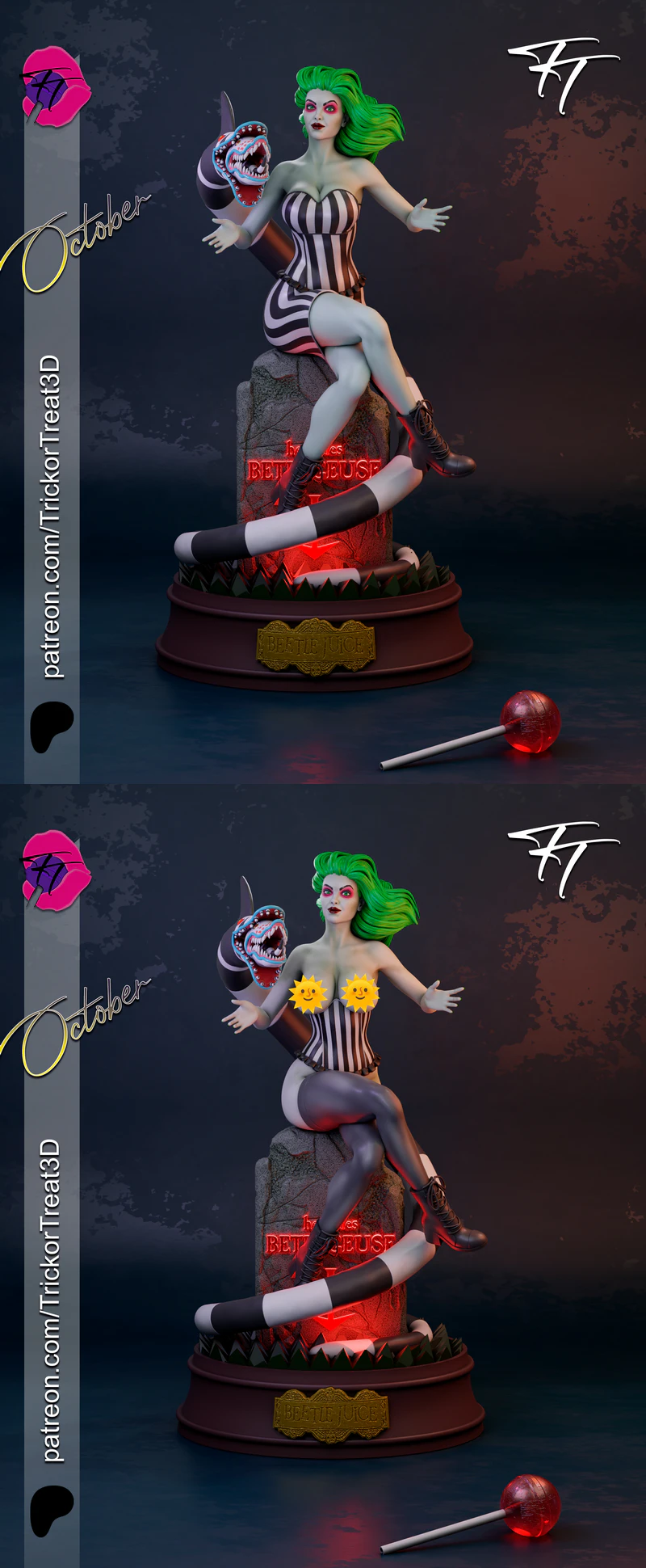 Female Beetlejuice STL model for 3D printing