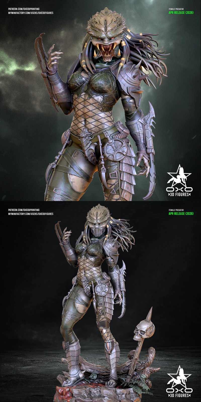 Female Predator Miniature Figure STL model for 3D printing
