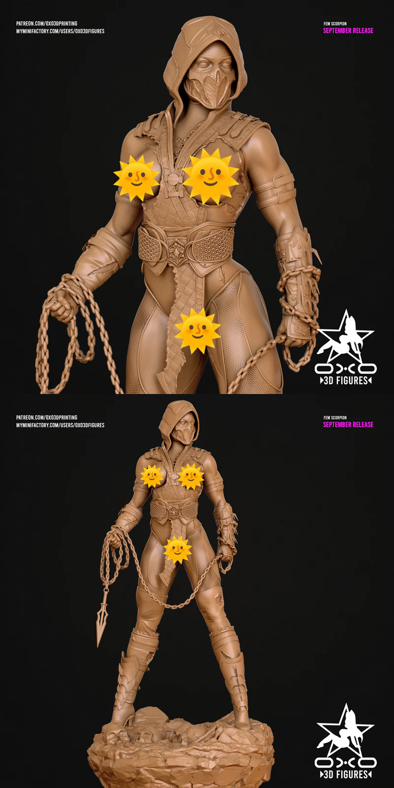 Female Scorpion Tabletop Miniature Figure Extra STL model for 3D printing