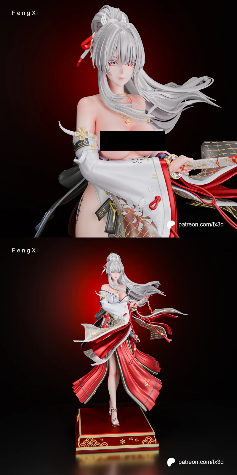 Hiyuki – Sword red STL model for 3D printing