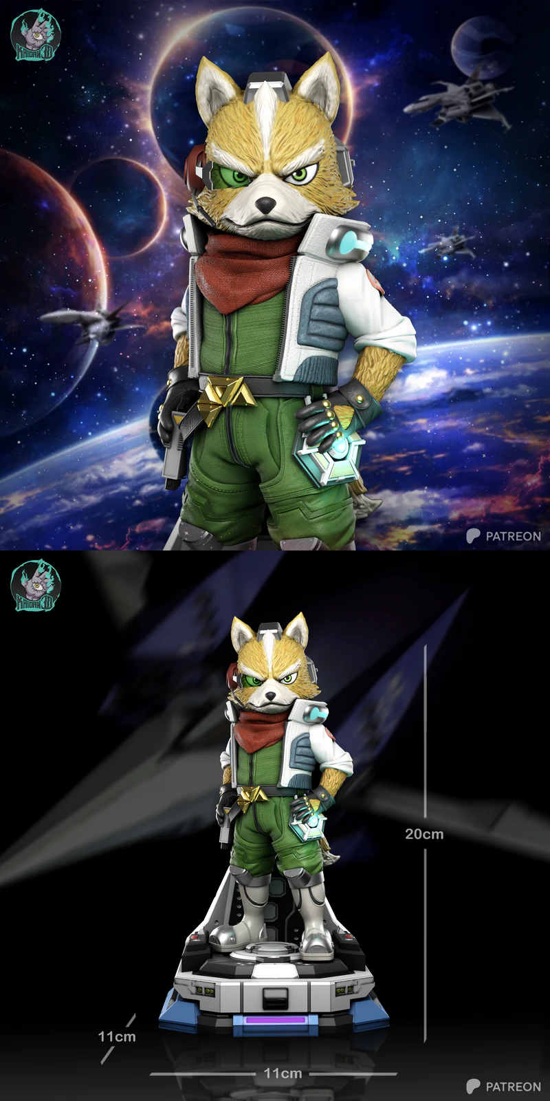 Fox Mccloud 3D Printable STL File STL model for 3D printing