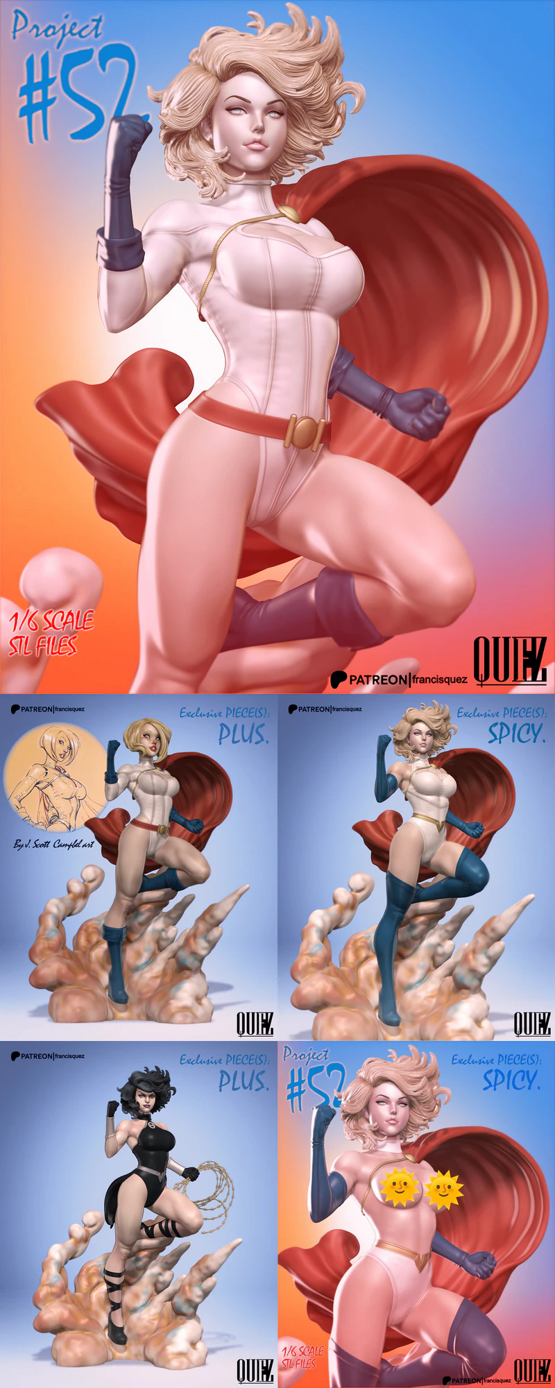 Power Girl STL model for 3D printing