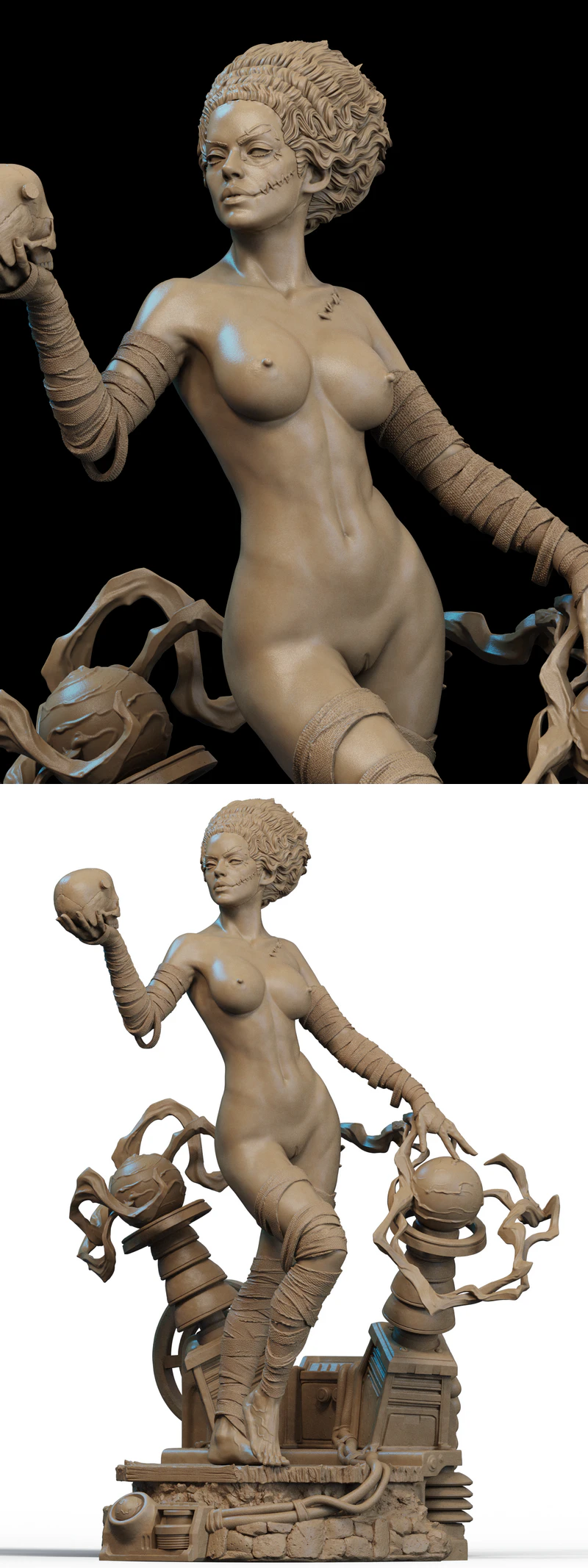 Frankenstein Bride Extra STL model for 3D printing