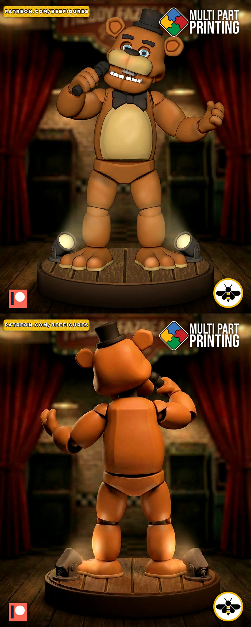 Freddy Fazbear Character STL File for 3D Printing STL model for 3D printing