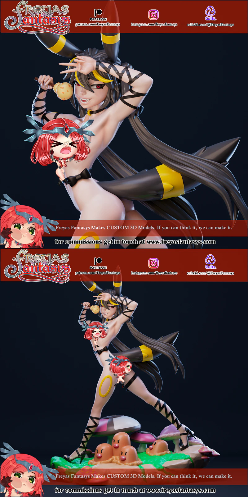 Umbreon Idol STL model for 3D printing