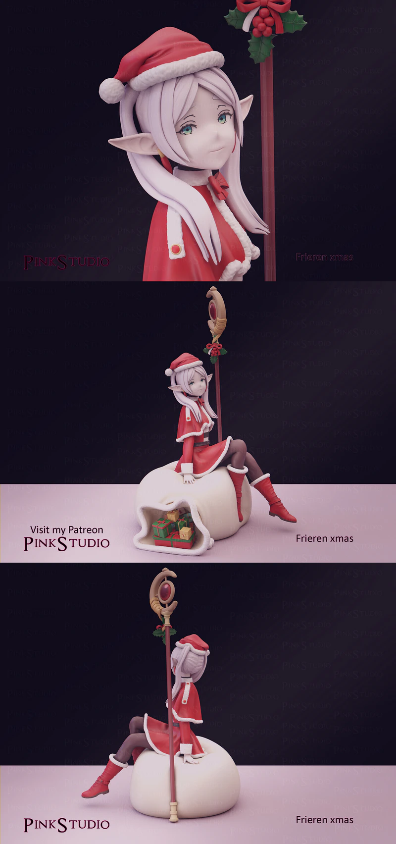 Christmas Frieren 3D Printable Miniature STL Model STL model for 3D printing