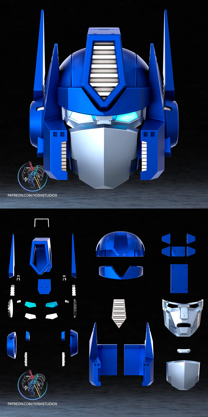 Optimus Prime Helmet 3D Printable STL File STL model for 3D printing