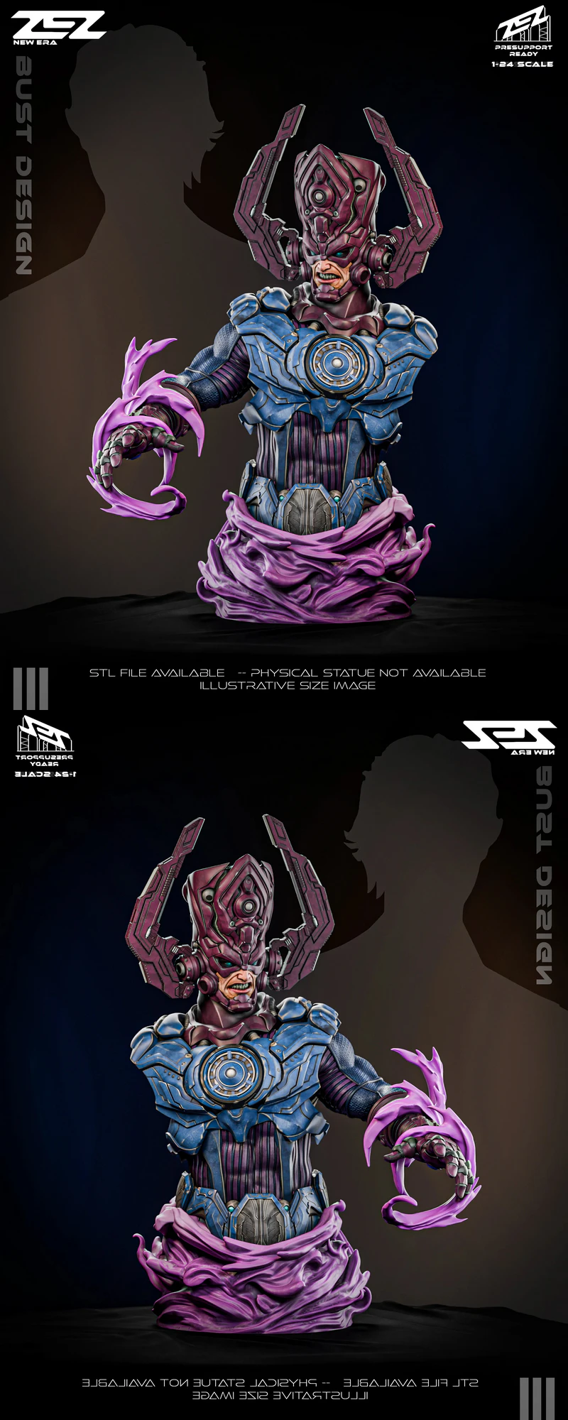 Galactus 3D Printable Bust STL Model STL model for 3D printing