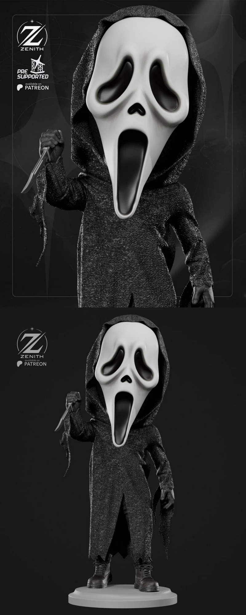 GHOSTFACE ZCF STL File for 3D Printers STL model for 3D printing