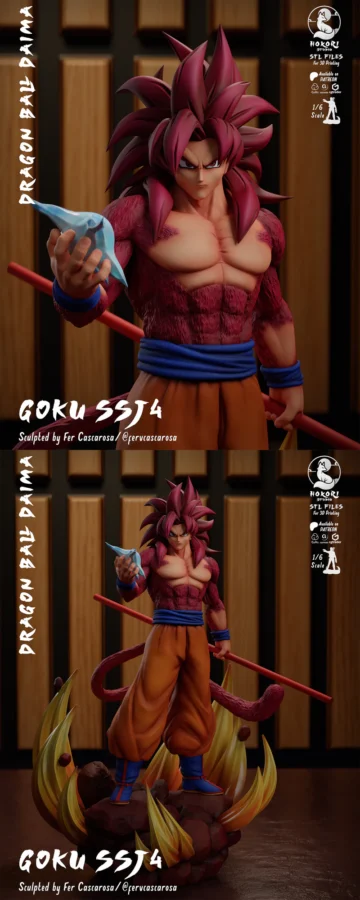 GOKU SSJ4 STL model for 3D printing