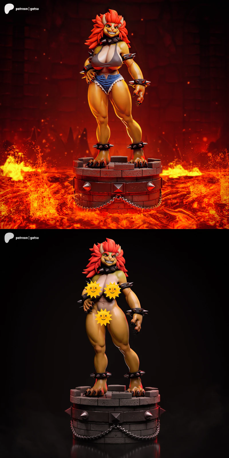 Super Mario – Female Bowser Character STL File STL model for 3D printing