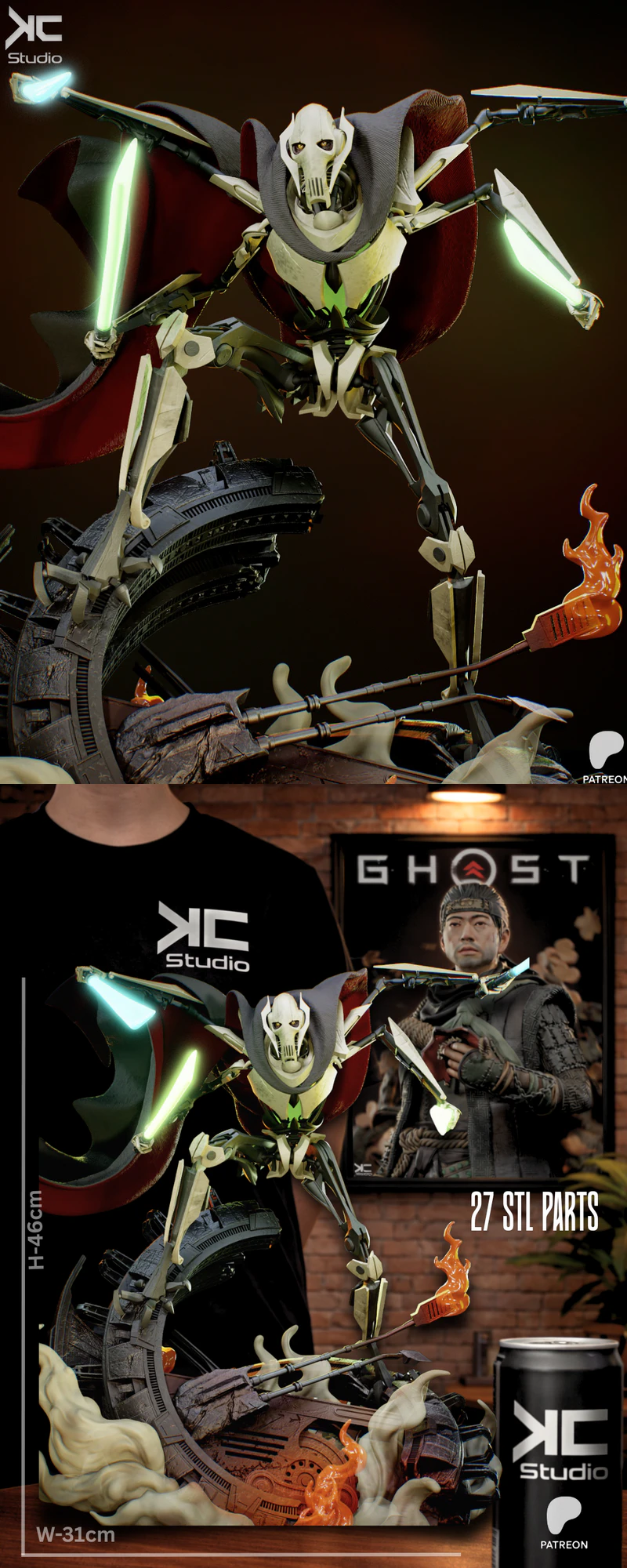 General Grievous – Star Wars Fanart STL model for 3D printing