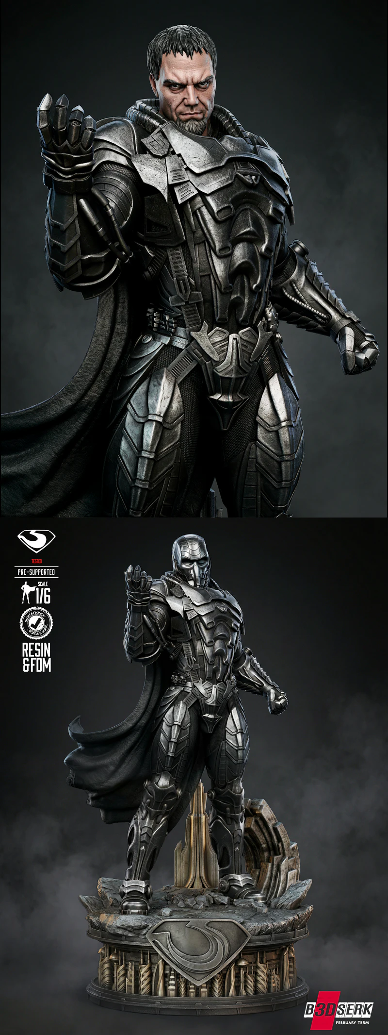 General Zod Sculpture STL model for 3D printing