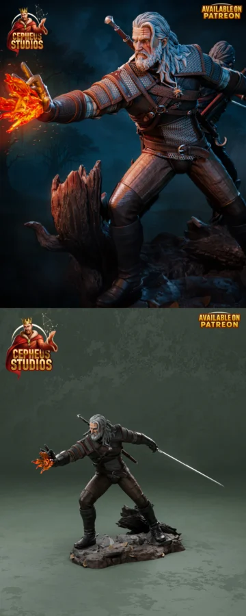 Geralt Witcher 4 STL model for 3D printing