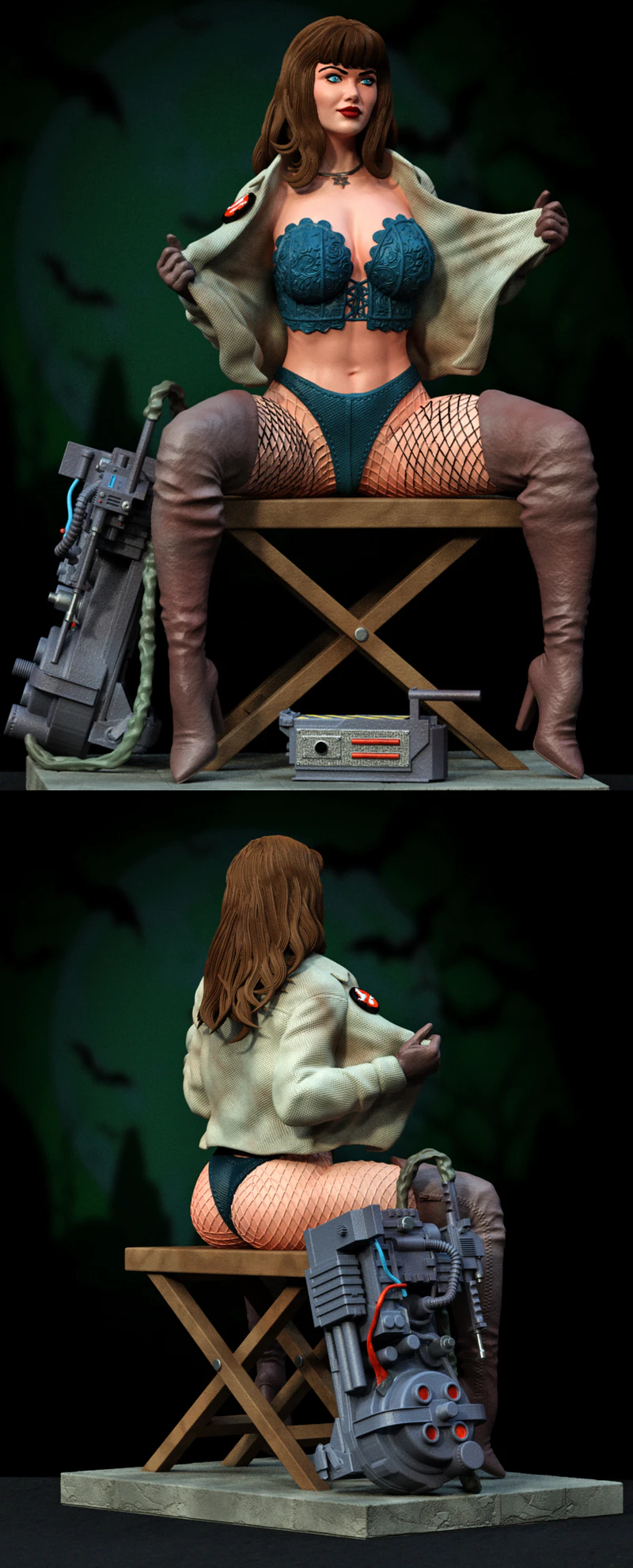 Ghostbuster Female STL Figure for 3D Printing STL model for 3D printing