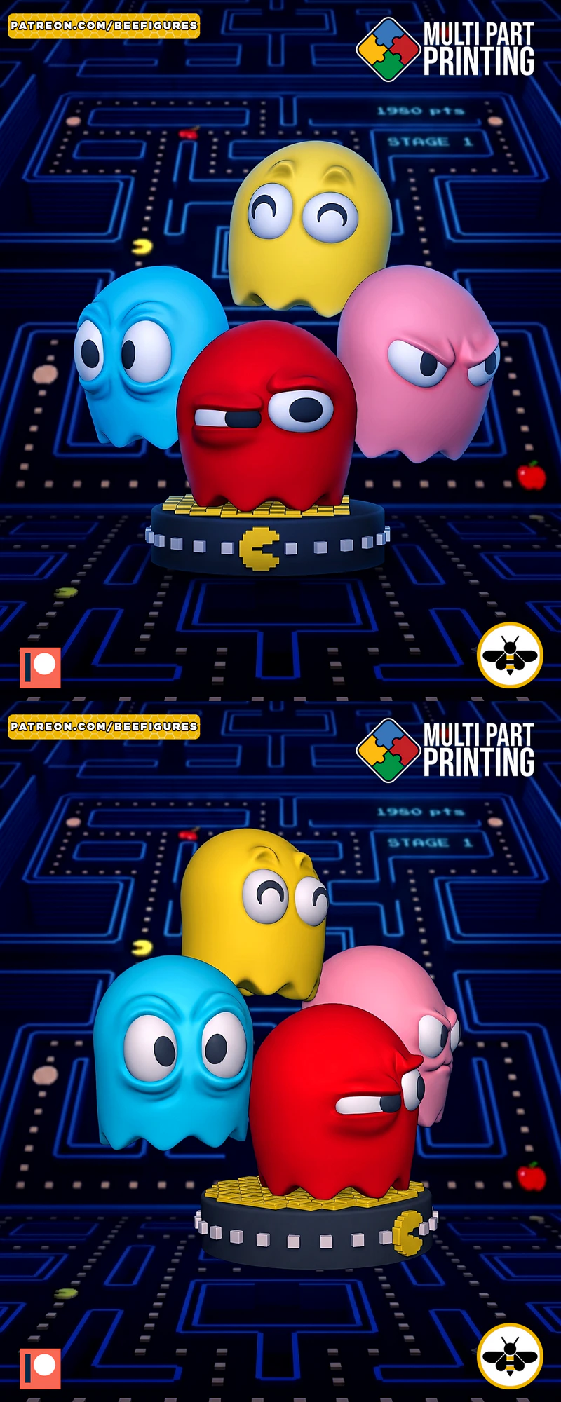 Ghosts – Pac Man STL model for 3D printing