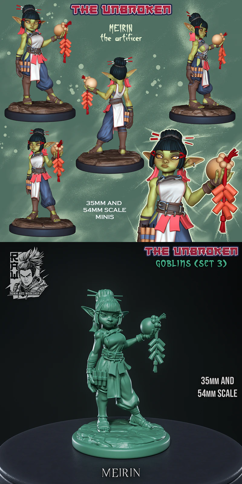 Goblin Artificer Meirin 3D Printable Miniature STL File STL model for 3D printing