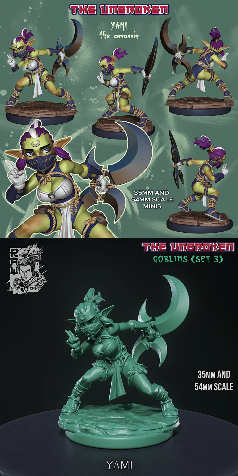 Yami Goblin Assassin 3D Printable Miniature STL File STL model for 3D printing