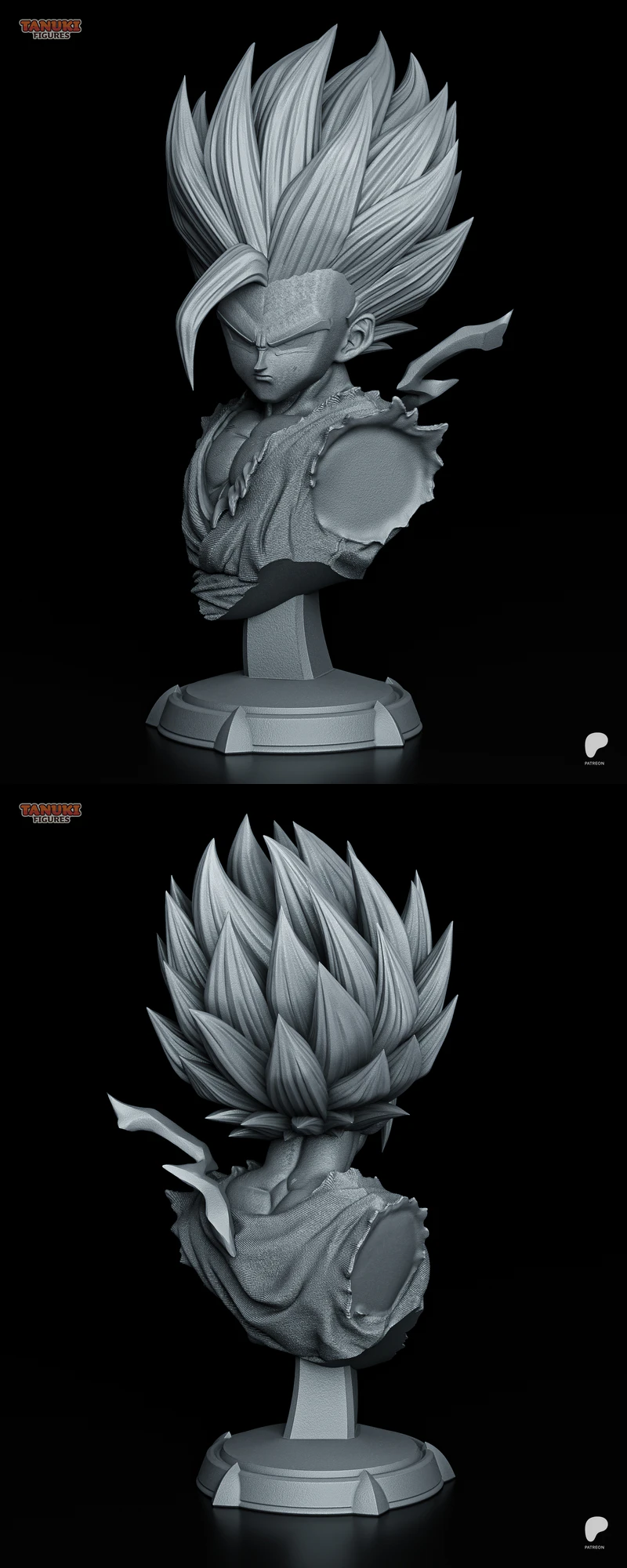 Gohan SSJ2 – Dragon Ball – Bust STL model for 3D printing