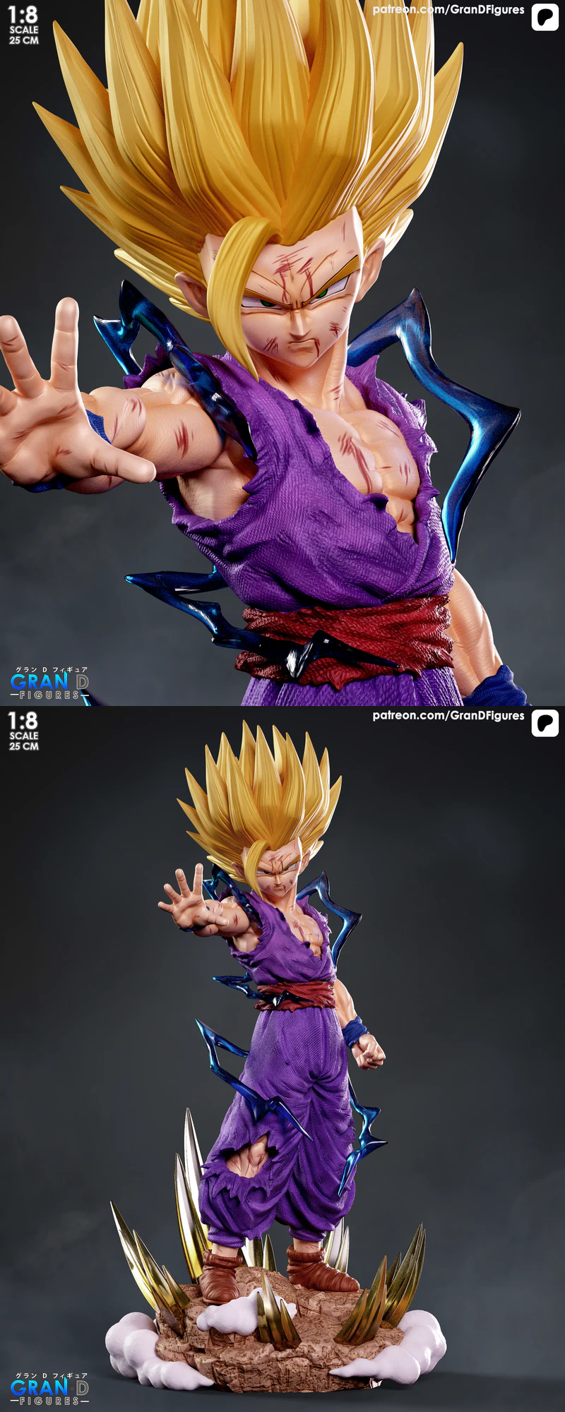 Gohan SSJ2 – Dragon Ball Z STL model for 3D printing