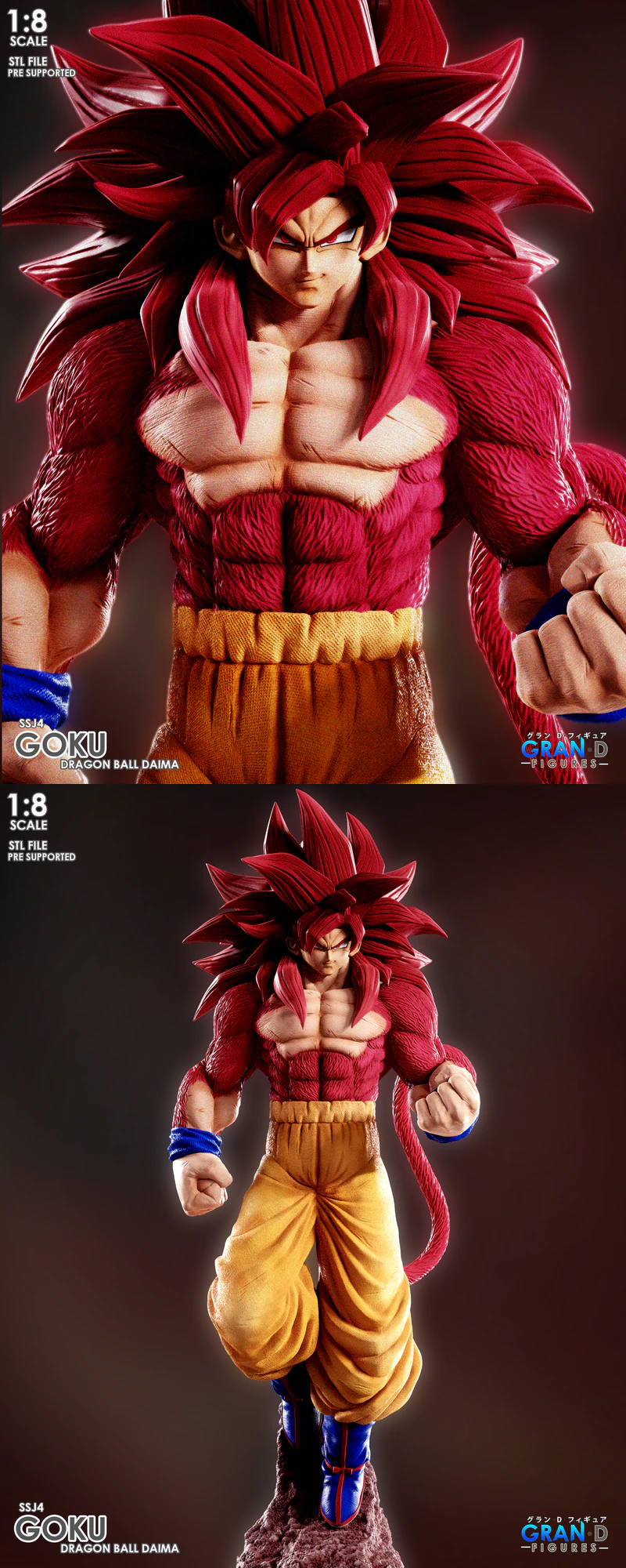 Goku Super Saiyan 4 Daima 3D Printable STL Model for FDM Printer STL model for 3D printing