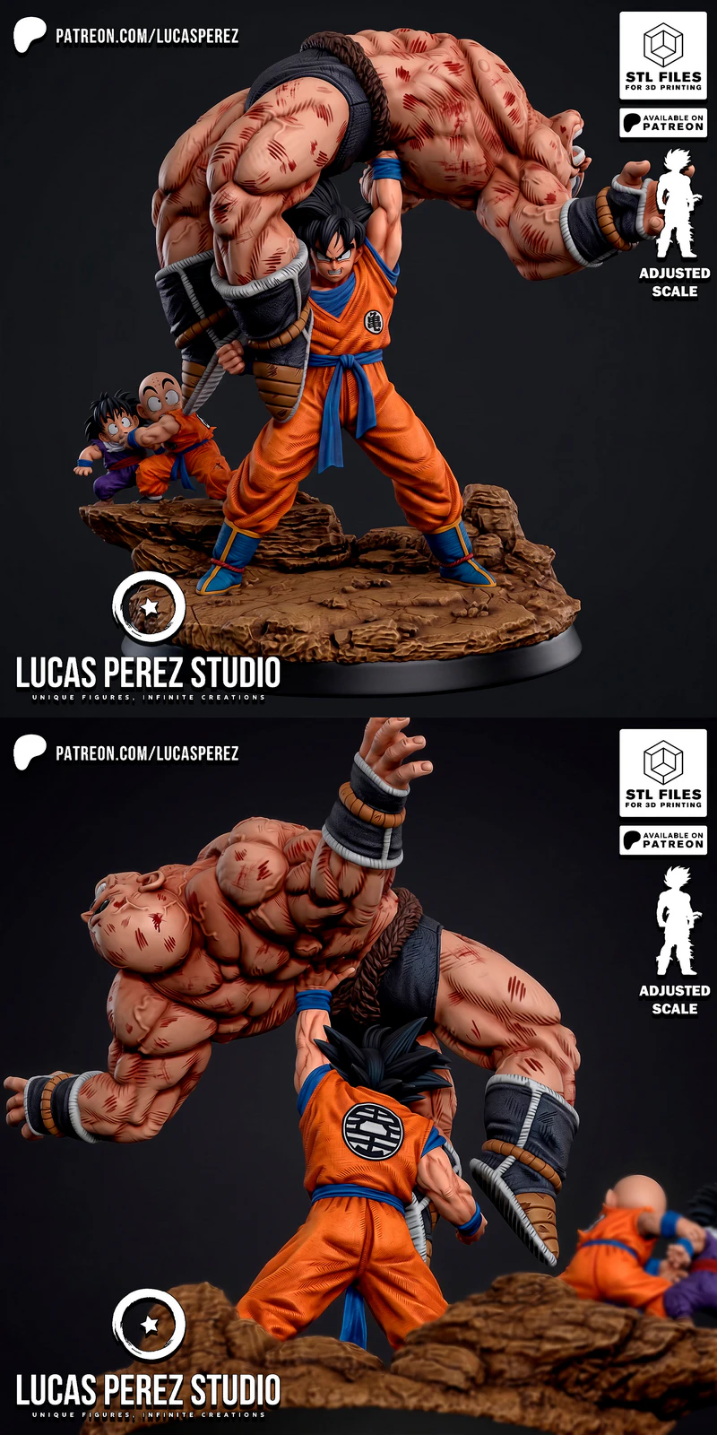 Goku vs Nappa – Dragon Ball STL model for 3D printing