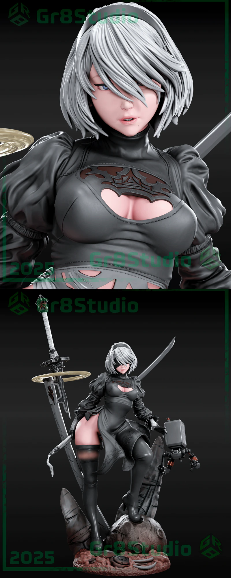 Nier – 2B STL model for 3D printing