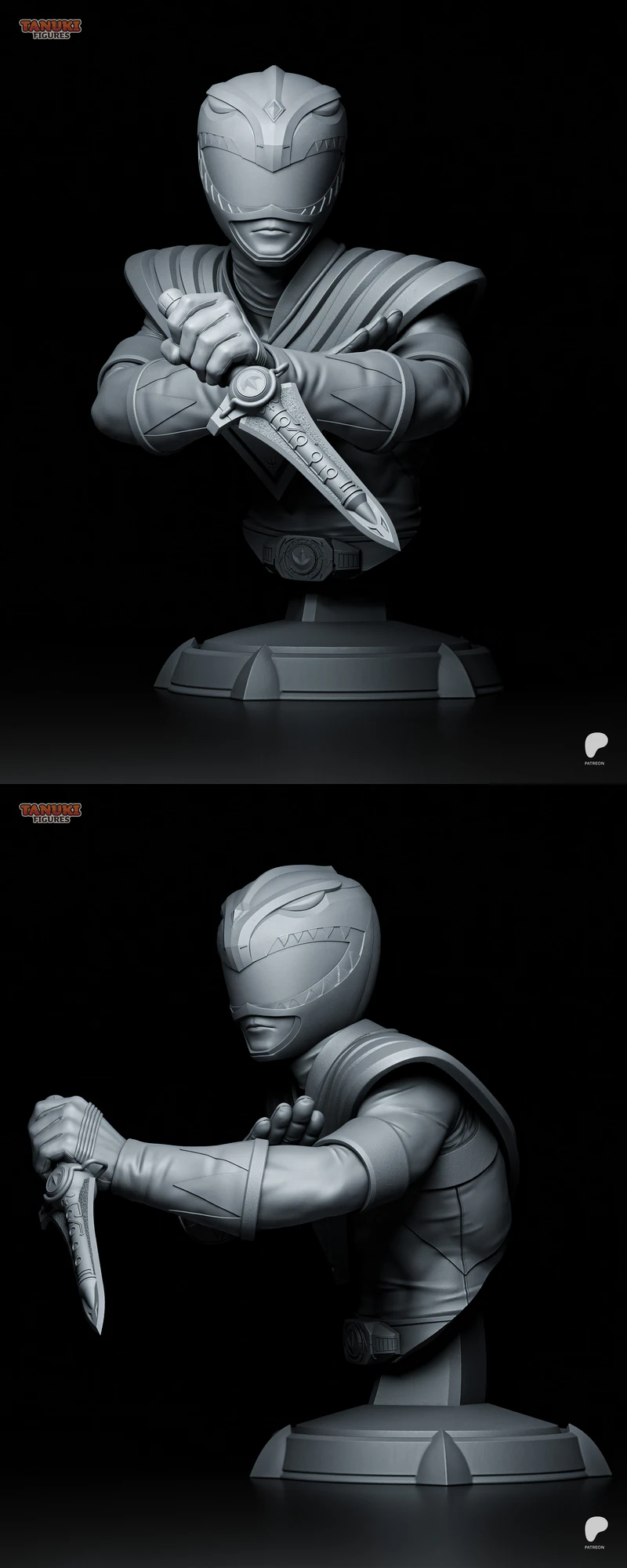 Green Ranger Power Rangers 3D Printable Bust STL File STL model for 3D printing