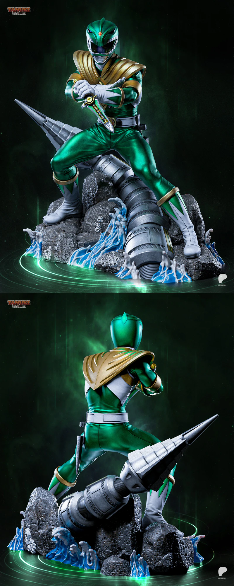 Green Ranger Power Rangers 3D Printable Figure STL File STL model for 3D printing