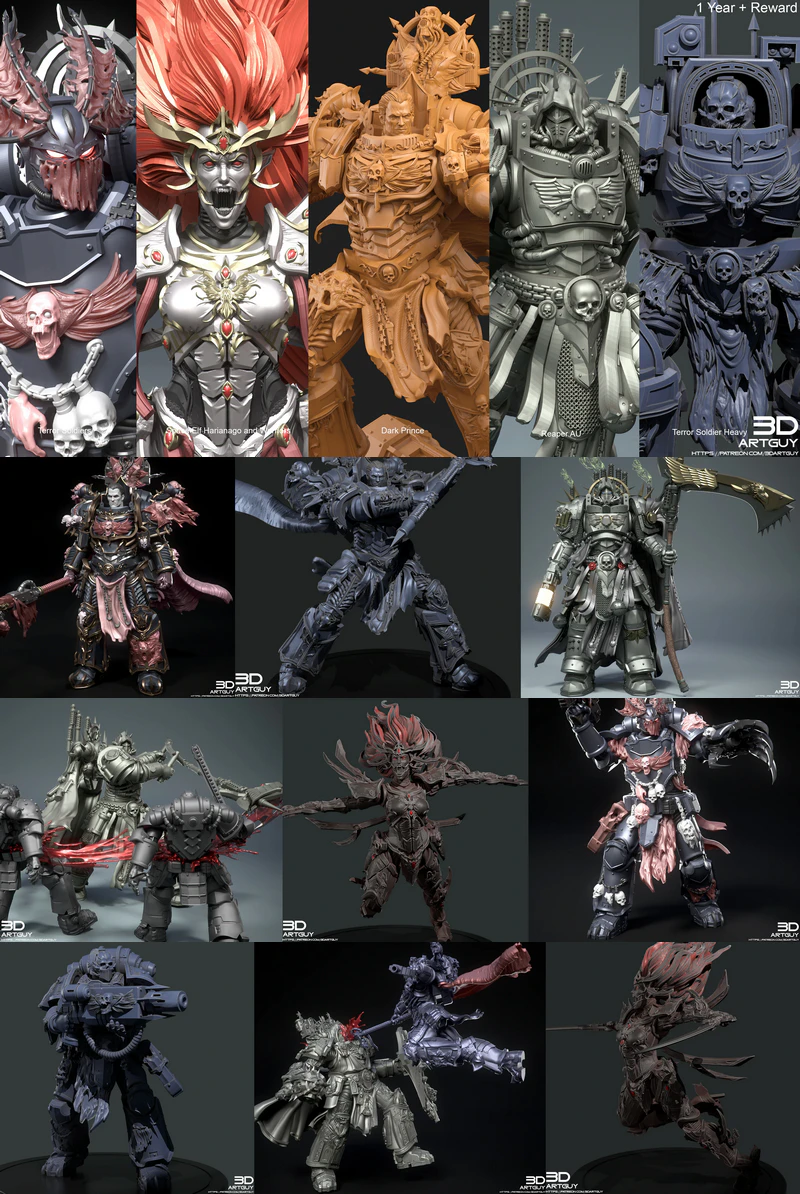 Grimdark for Space Elves and 8th Legion Miniature STL File STL model for 3D printing