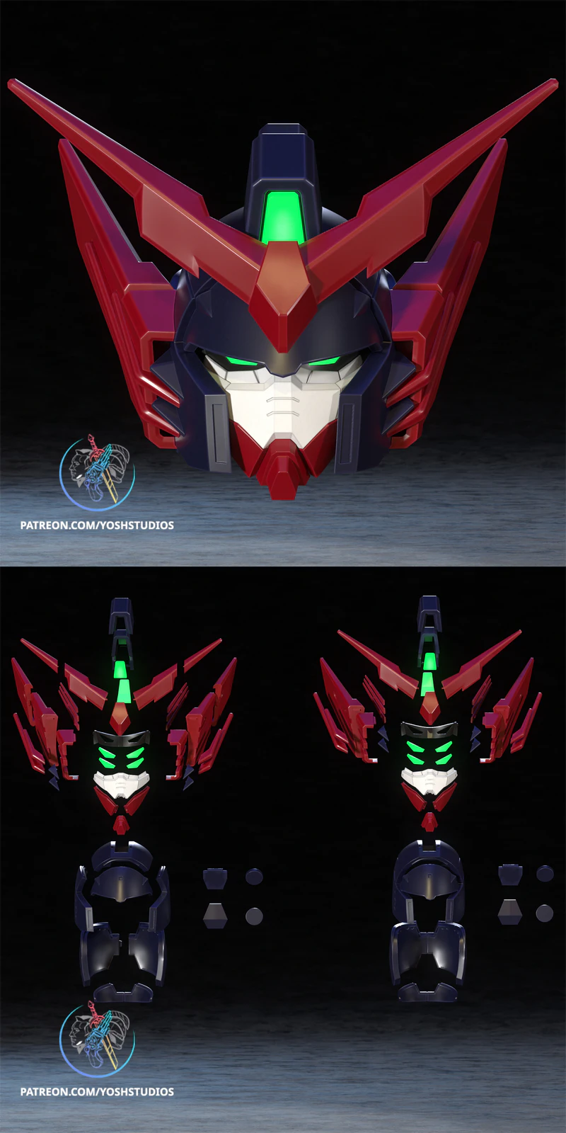 Gundam Epyon Helmet 3D Printable STL Model STL model for 3D printing