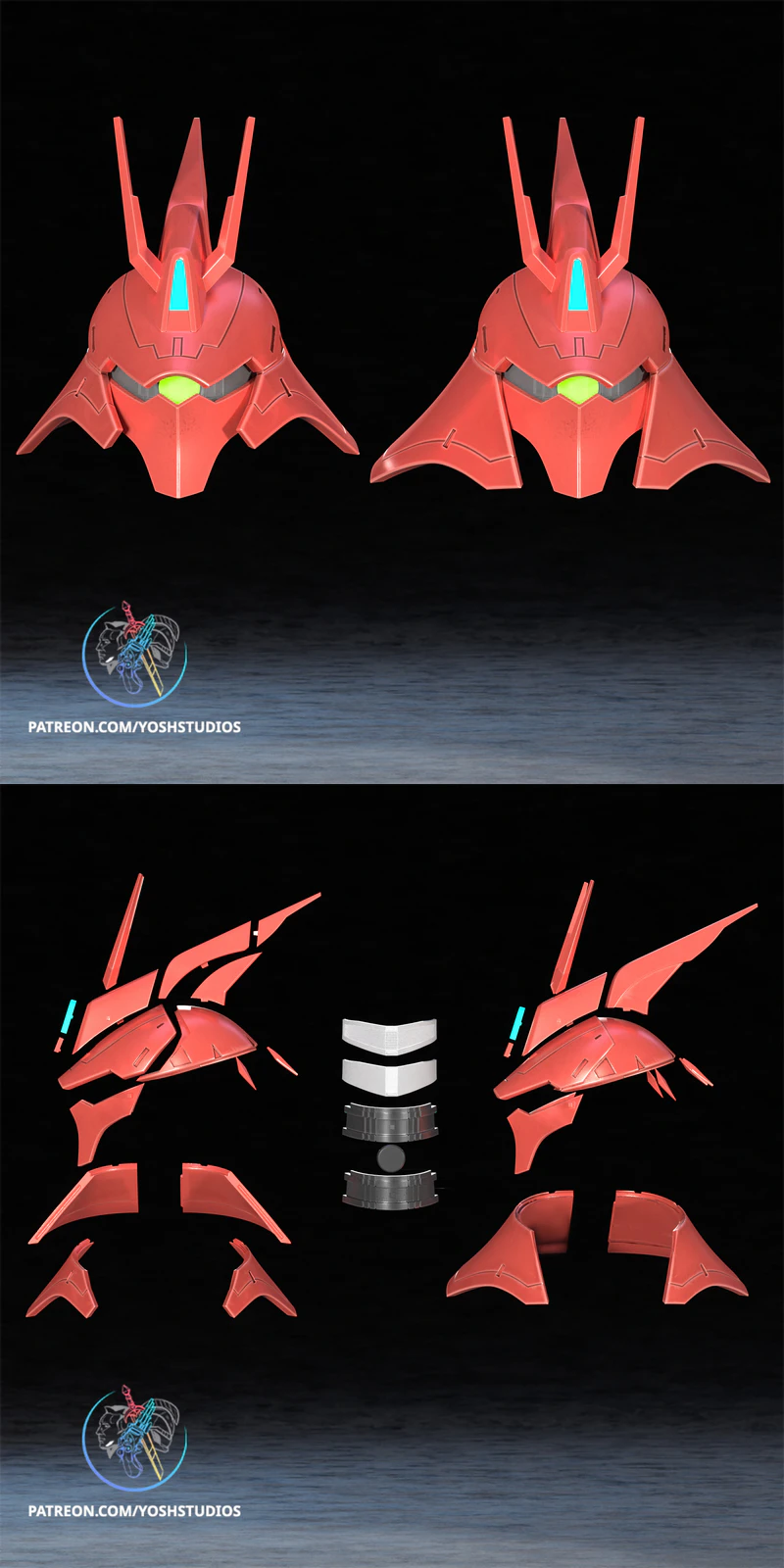 Gundam Sazabi Helmet STL File for 3D Printing STL model for 3D printing