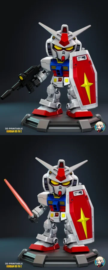 Gundam RX 78 2 STL model for 3D printing