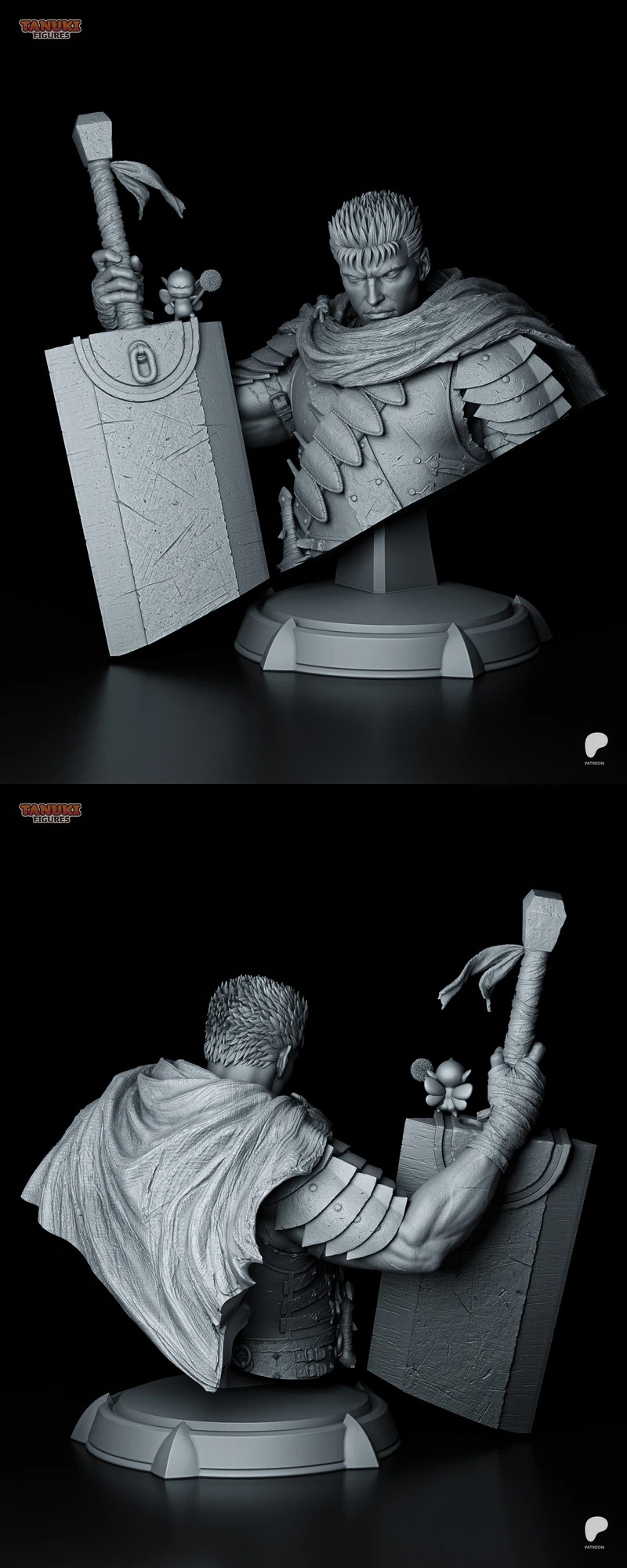 Guts from Berserk STL Bust Model STL model for 3D printing