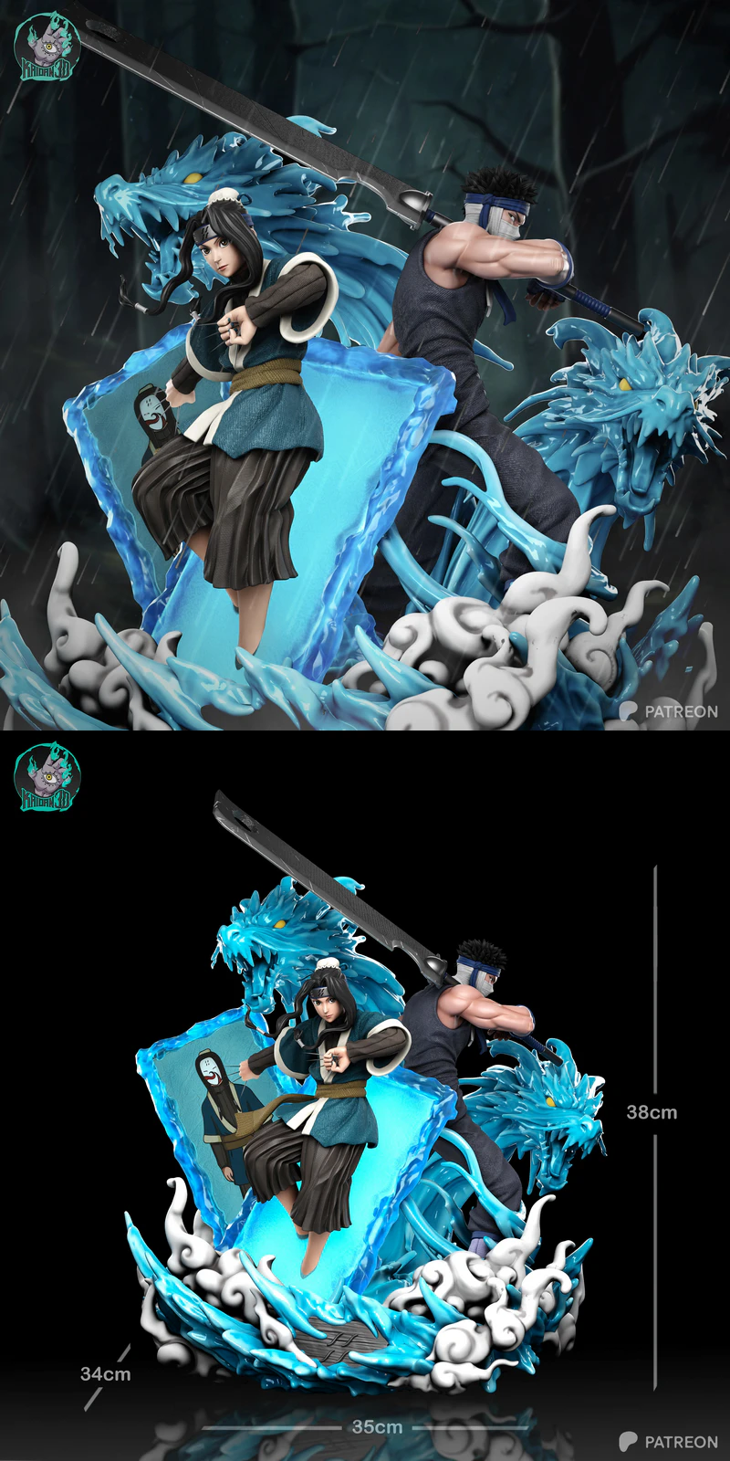 Haku and Zabuza 3D Printable STL Model STL model for 3D printing