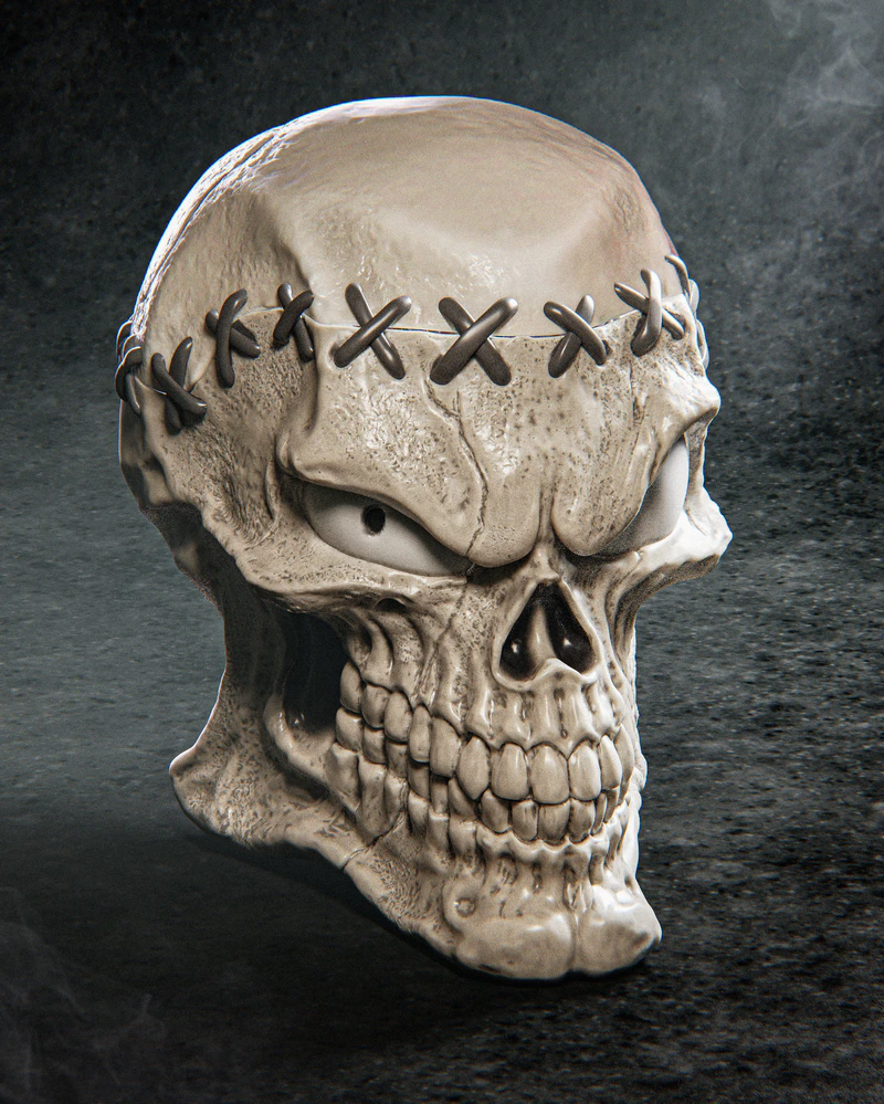 Halloween Skull 3D Printable STL Model STL model for 3D printing