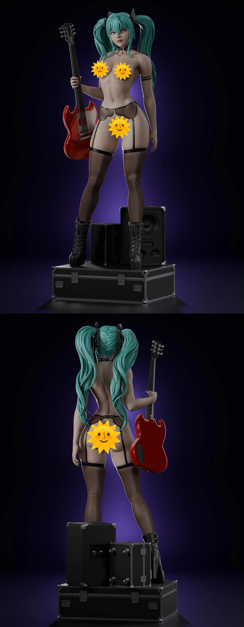 Hatsune Miku Rock ver Extra STL model for 3D printing