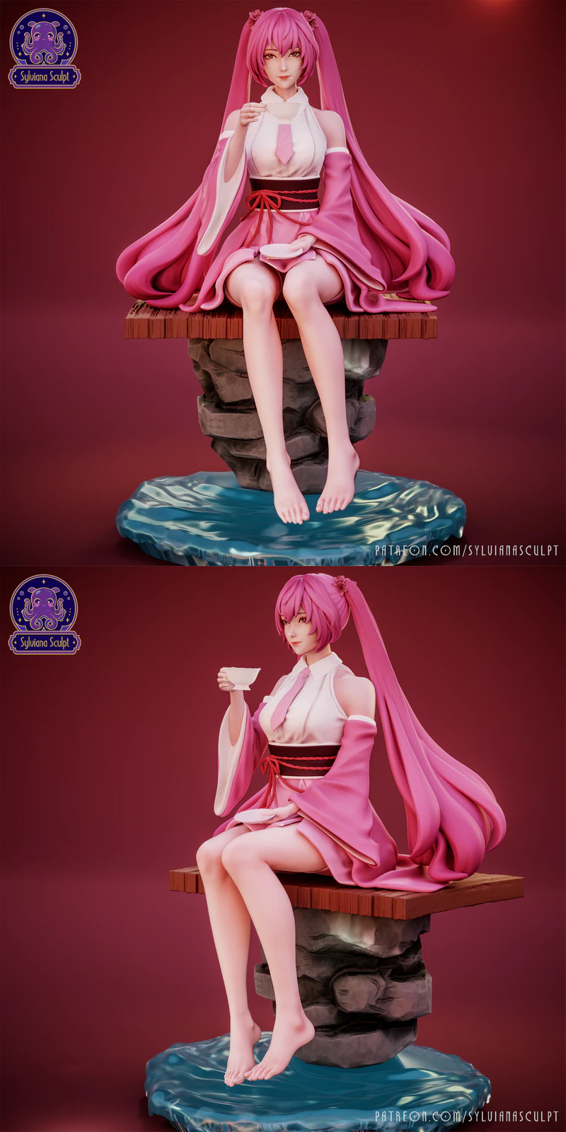 Hatsune Miku Cherry Blossom STL File for 3D Printer STL model for 3D printing