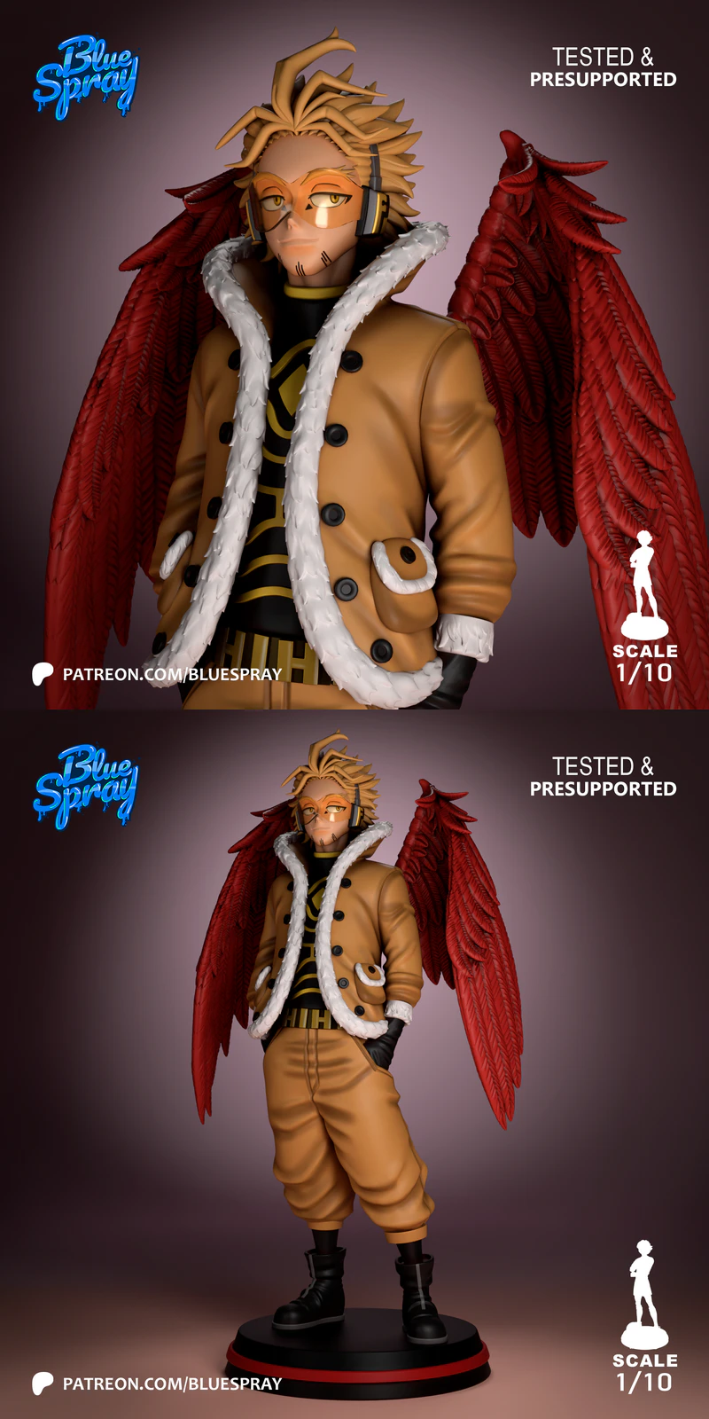 Hawks – My Hero Academia STL model for 3D printing