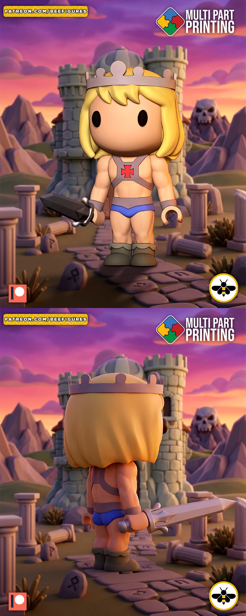 He-Man STL model for 3D printing