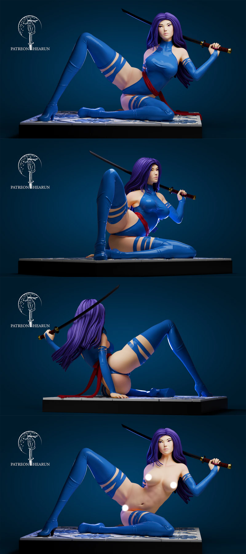 Psylocke Marvel X-Men STL model for 3D printing