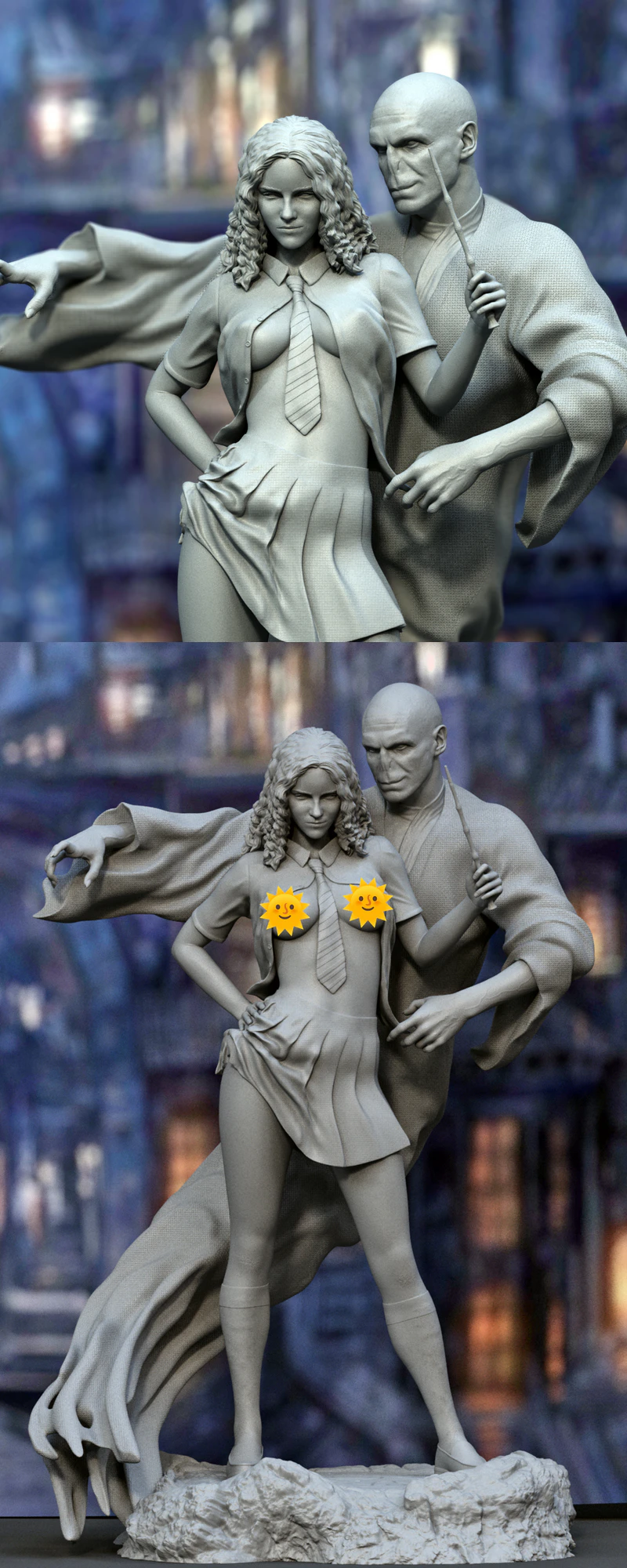 Hermione and Voldemor 3D Printable STL STL model for 3D printing