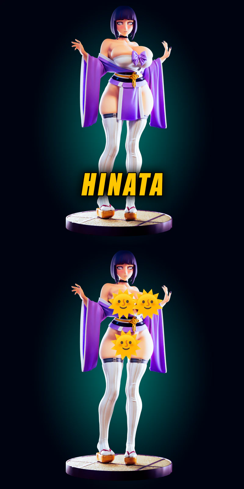 Hinata Hyuga Kimono 3D Printable Figure STL File STL model for 3D printing