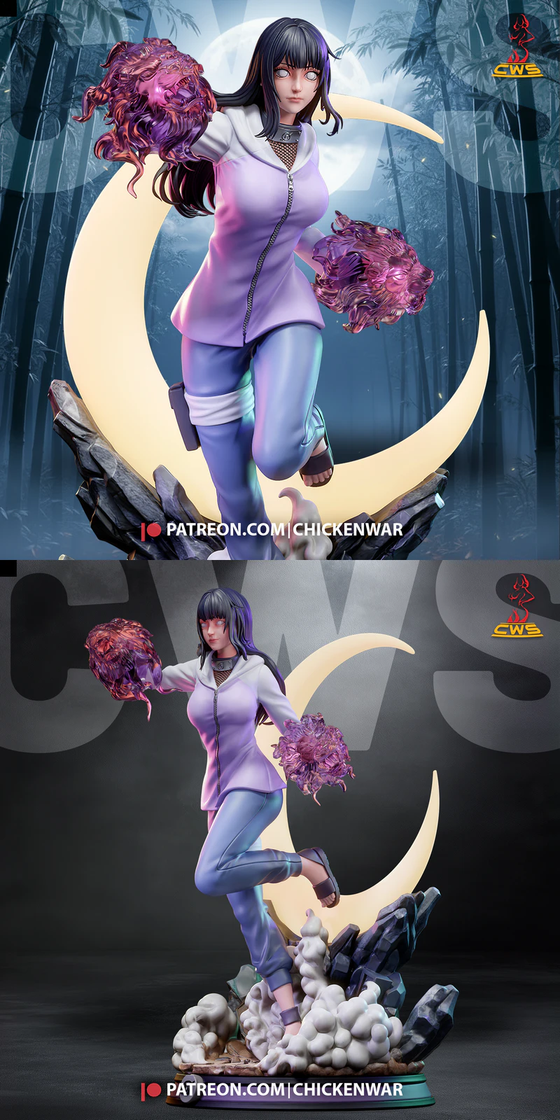 Hinata Hyuga – Naruto – Byakugan Awakened Figure STL model for 3D printing