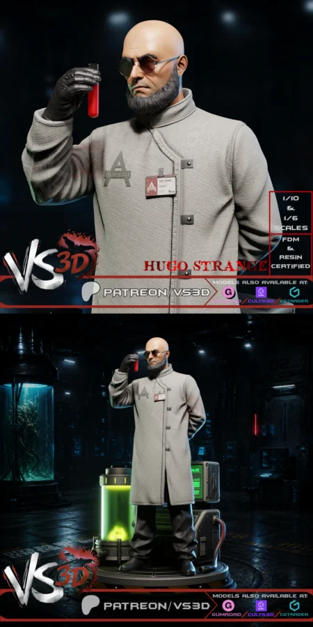 Hugo Strange – Arkham City STL model for 3D printing
