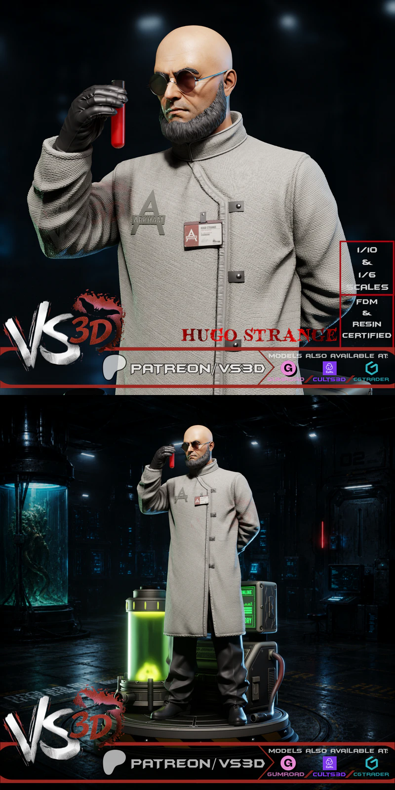 Hugo Strange – Arkham City STL model for 3D printing