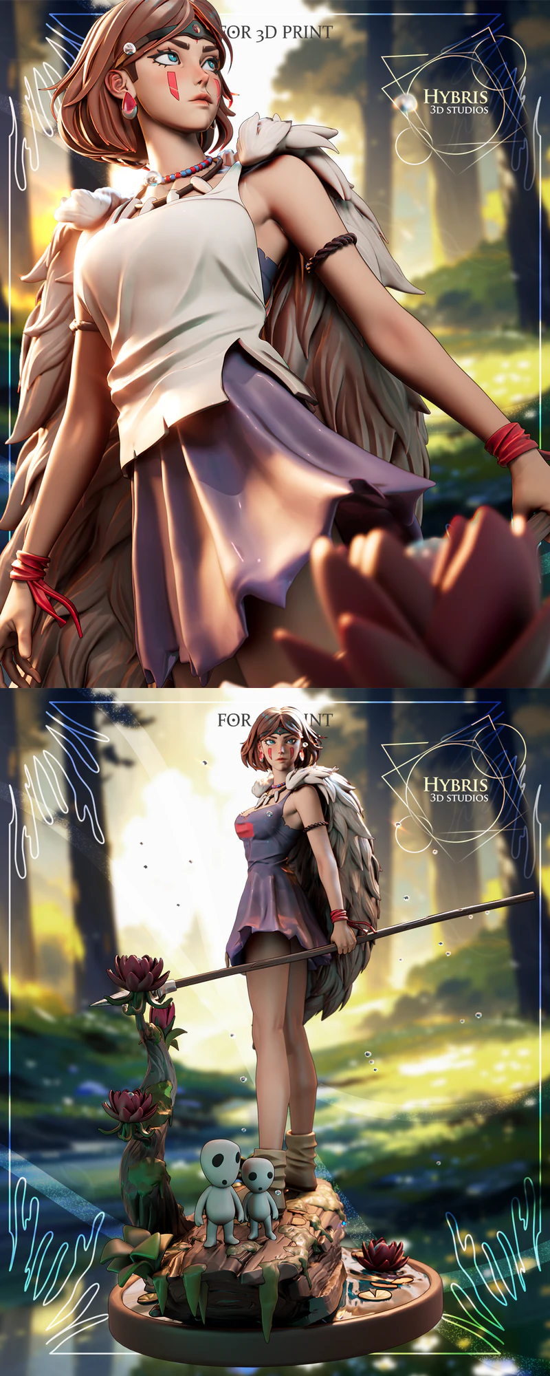 Mononoke Hime STL model for 3D printing