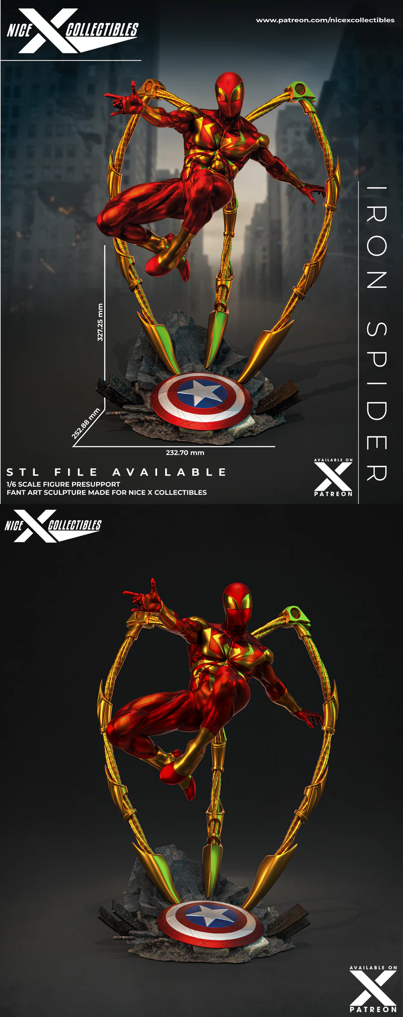 Iron Spider 3D Printable STL Figure for Resin Printer STL model for 3D printing
