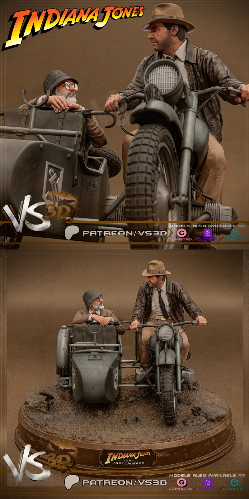 Indiana Jones And The Last Crusade Diorama STL model for 3D printing