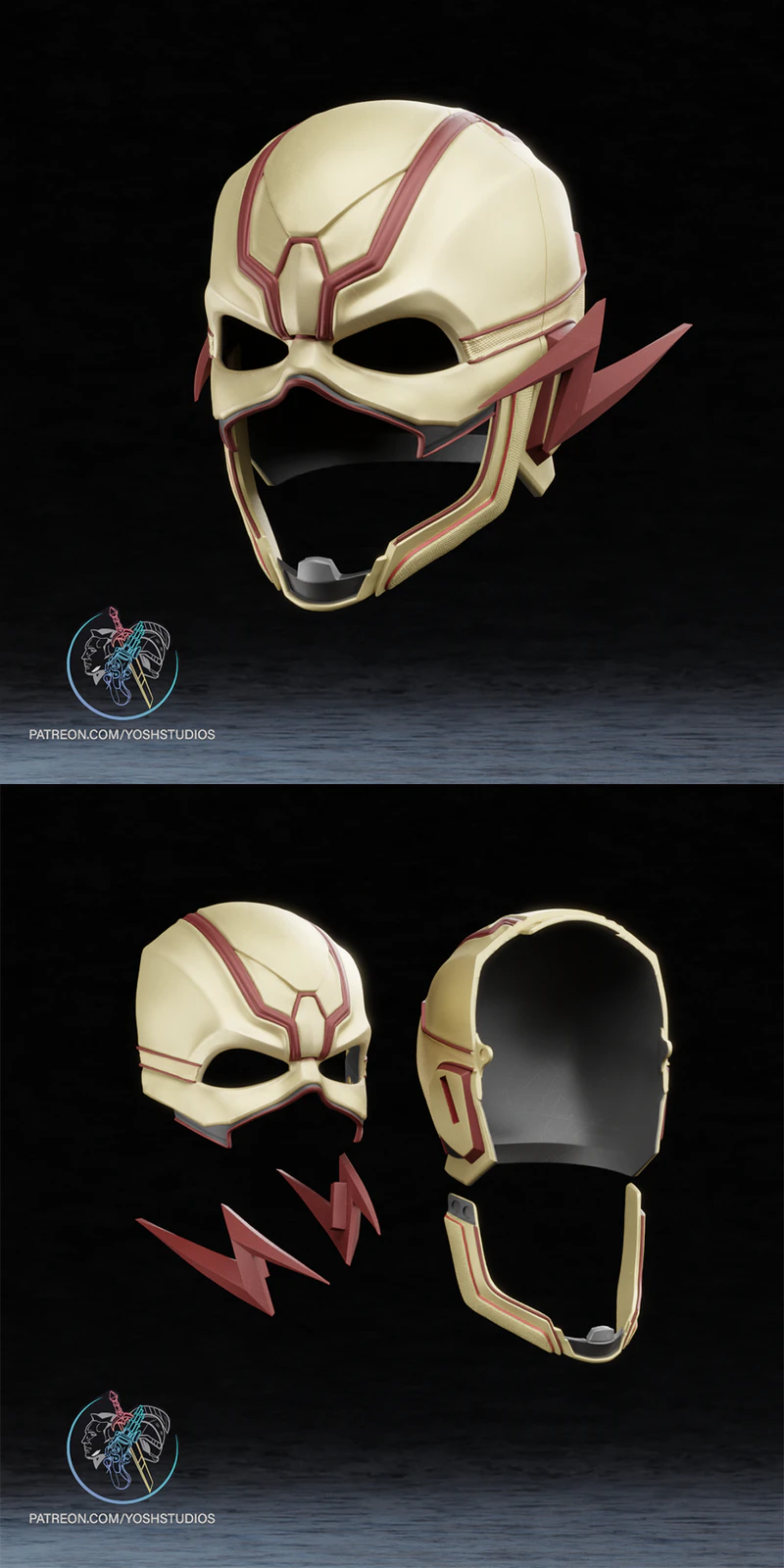 Injustice 2 Reverse Flash Mask STL File for 3D Printer STL model for 3D printing
